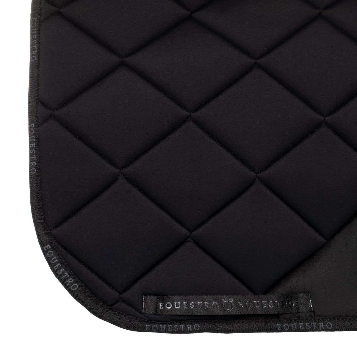 Equestro Quilted Dressage Saddle Pad With Rhinestone Logo