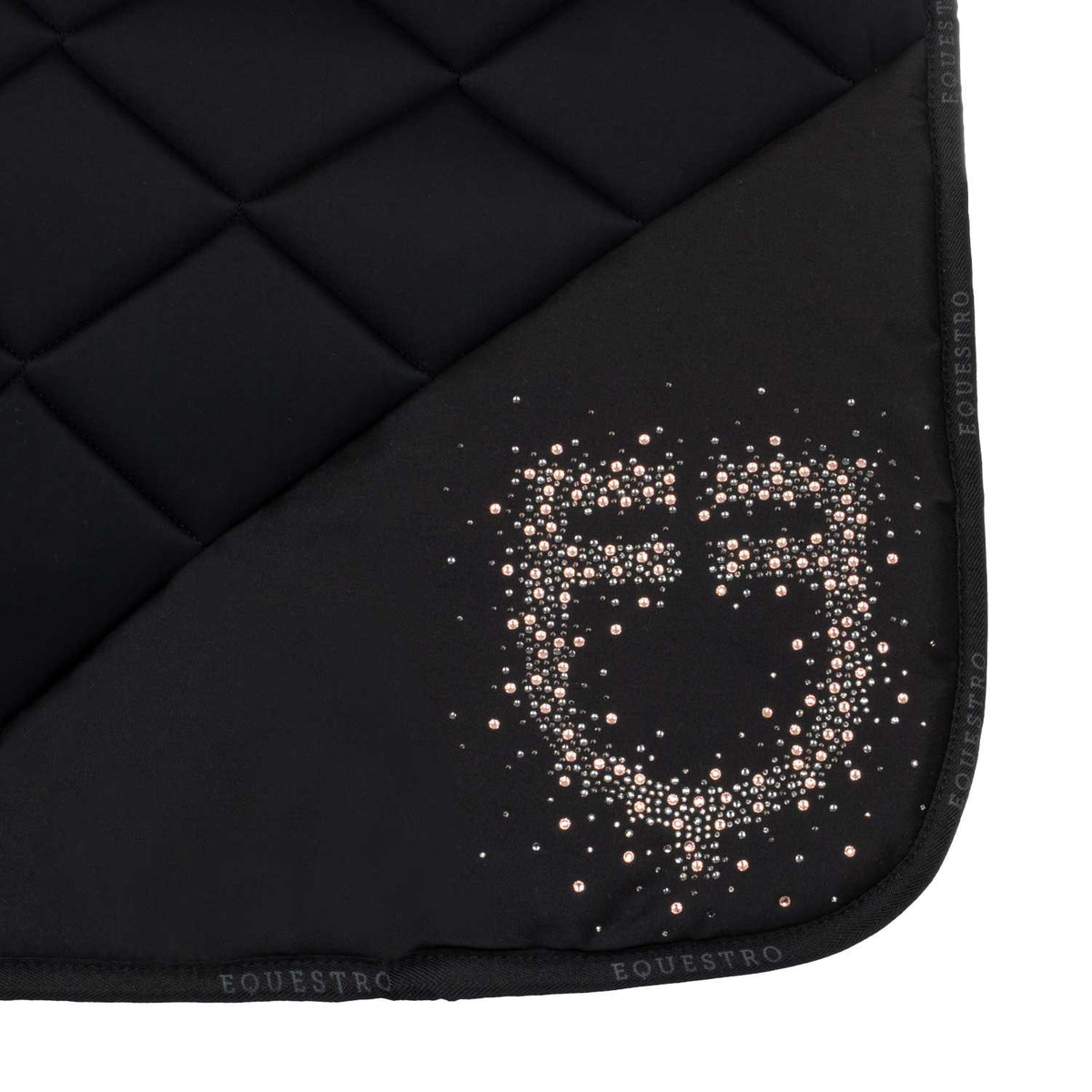 Equestro Quilted Dressage Saddle Pad With Rhinestone Logo