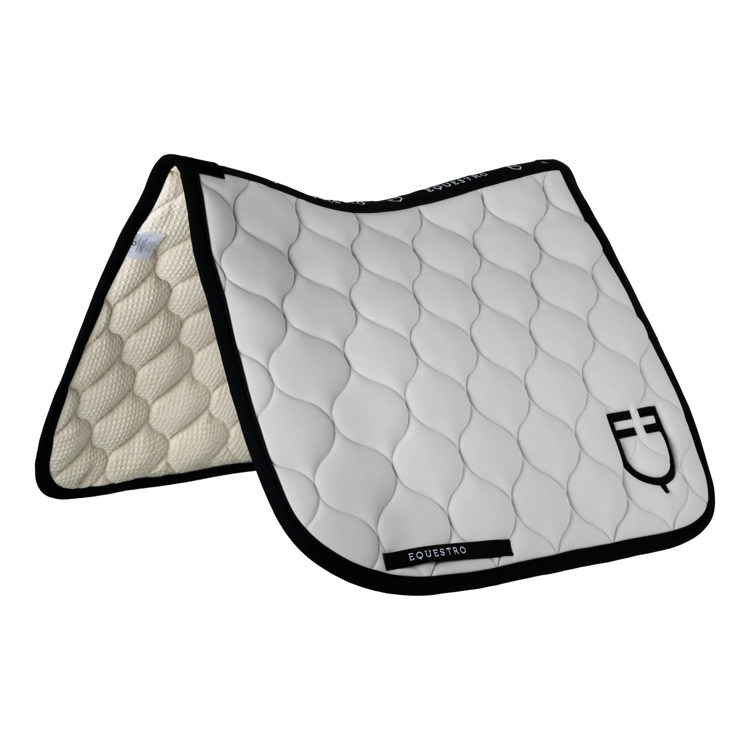 Dressage saddle pad with onion quilting.