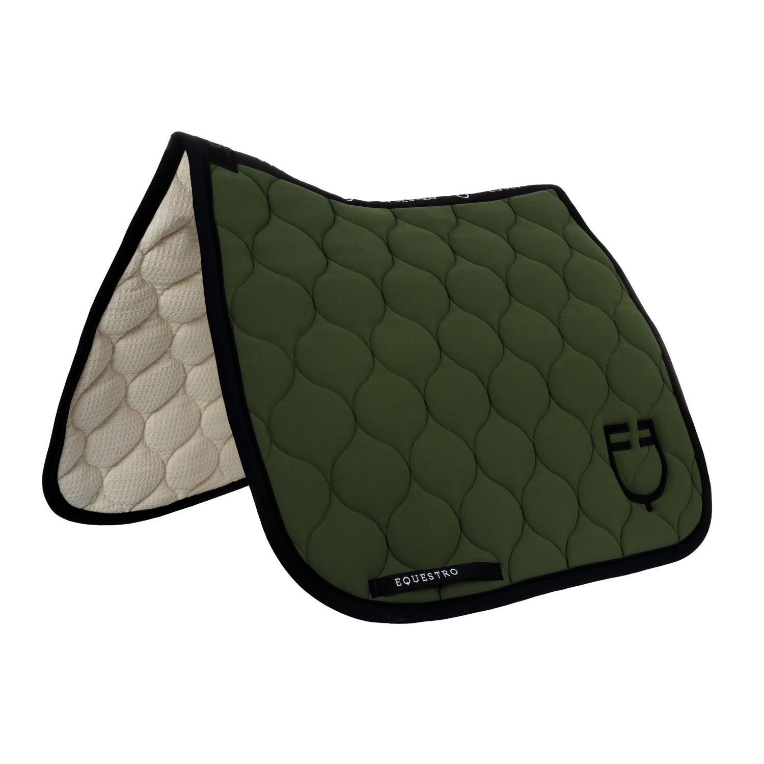 Dressage saddle pad with onion quilting.