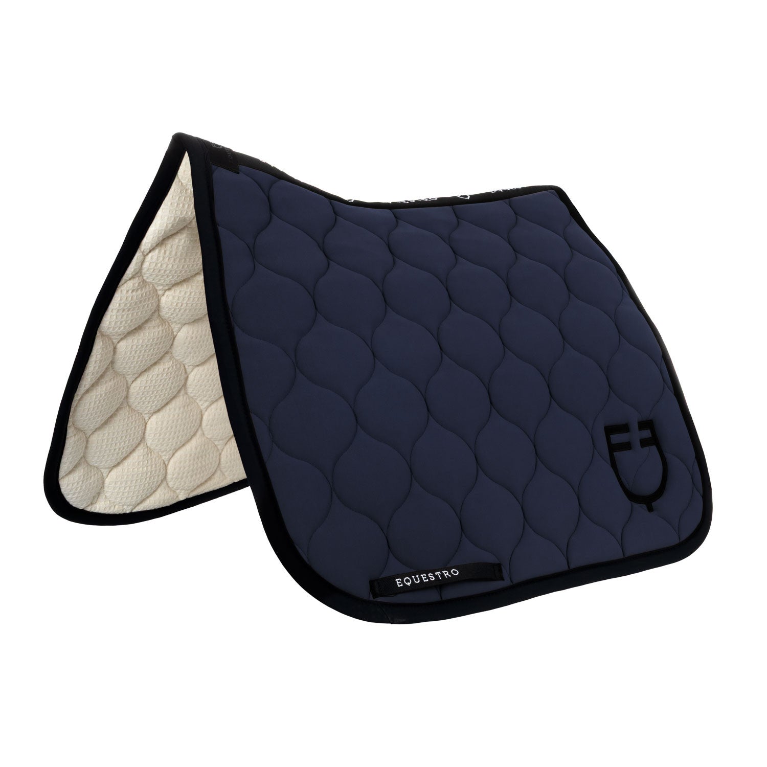 Dressage saddle pad with onion quilting.