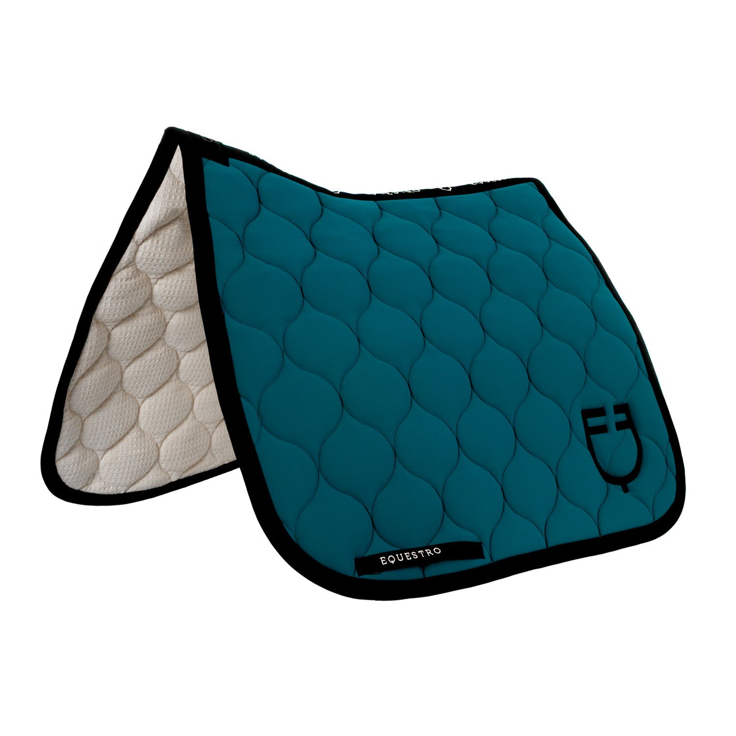 Dressage saddle pad with onion quilting.