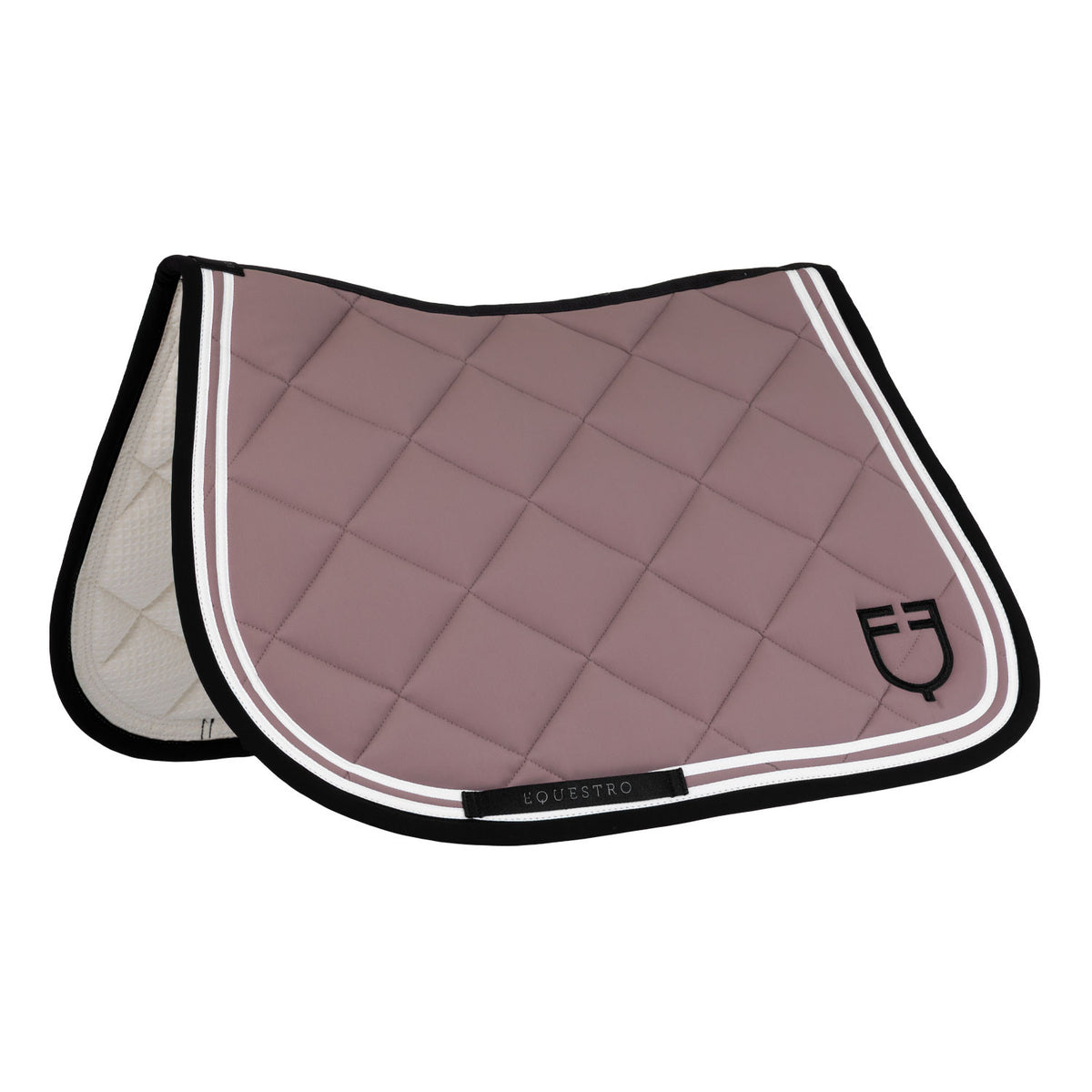 Equestro Double Stripes Jumping Saddle Pad In Technical Fabric