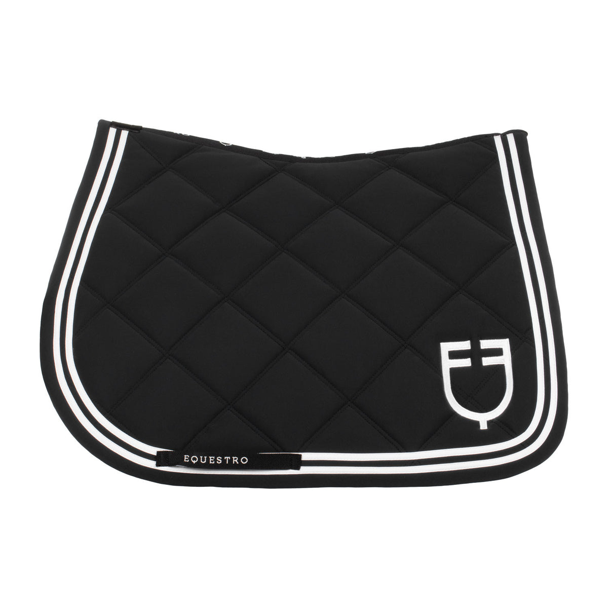 Equestro Double Stripes Jumping Saddle Pad In Technical Fabric