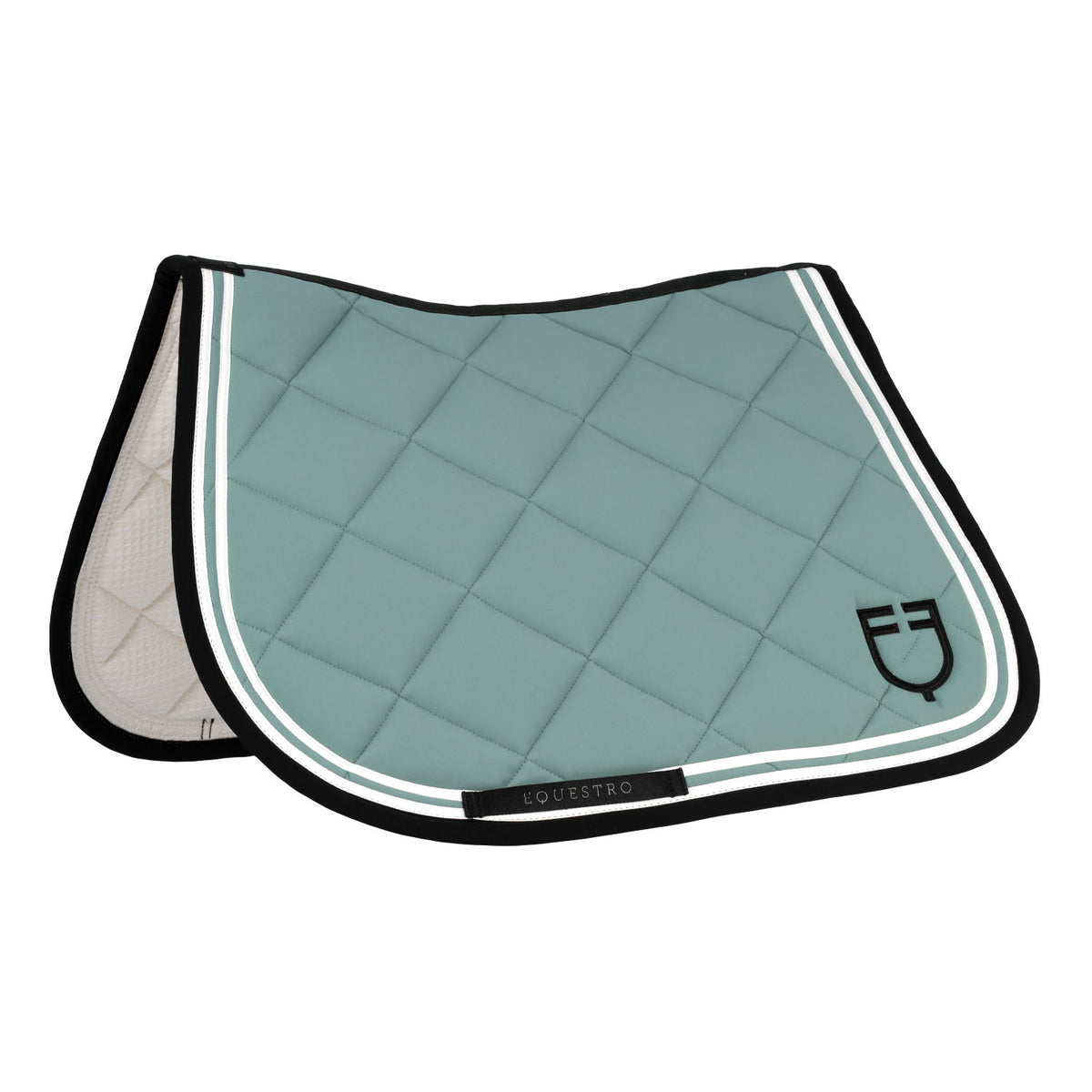 Equestro Double Stripes Jumping Saddle Pad In Technical Fabric