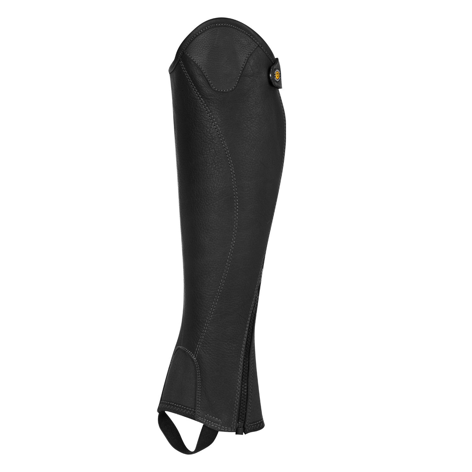 Unisex short leather gaiters with side zip.
