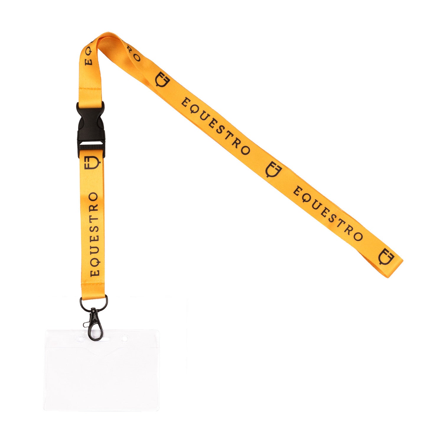 EQUESTRO LOGOED LANYARD BADGE HOLDER.