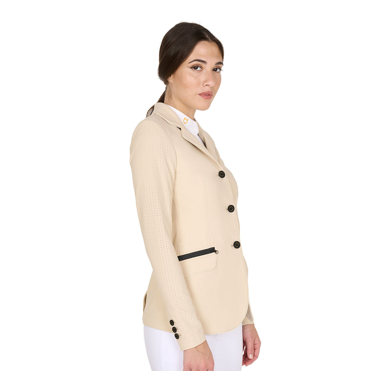 Equestro Ladies Competition Jacket Three Buttons Perforated Fabric