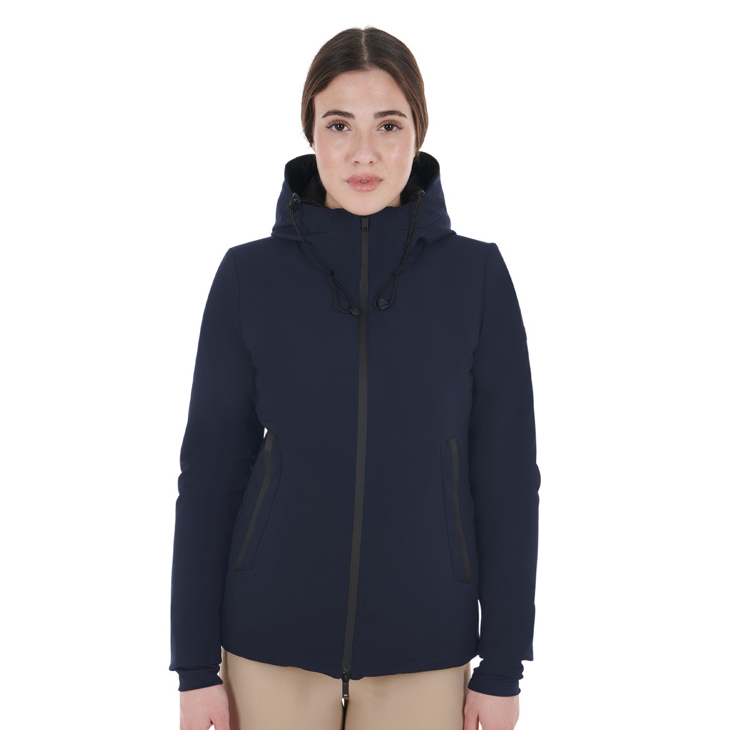 Down jacket water and wind repellent.
