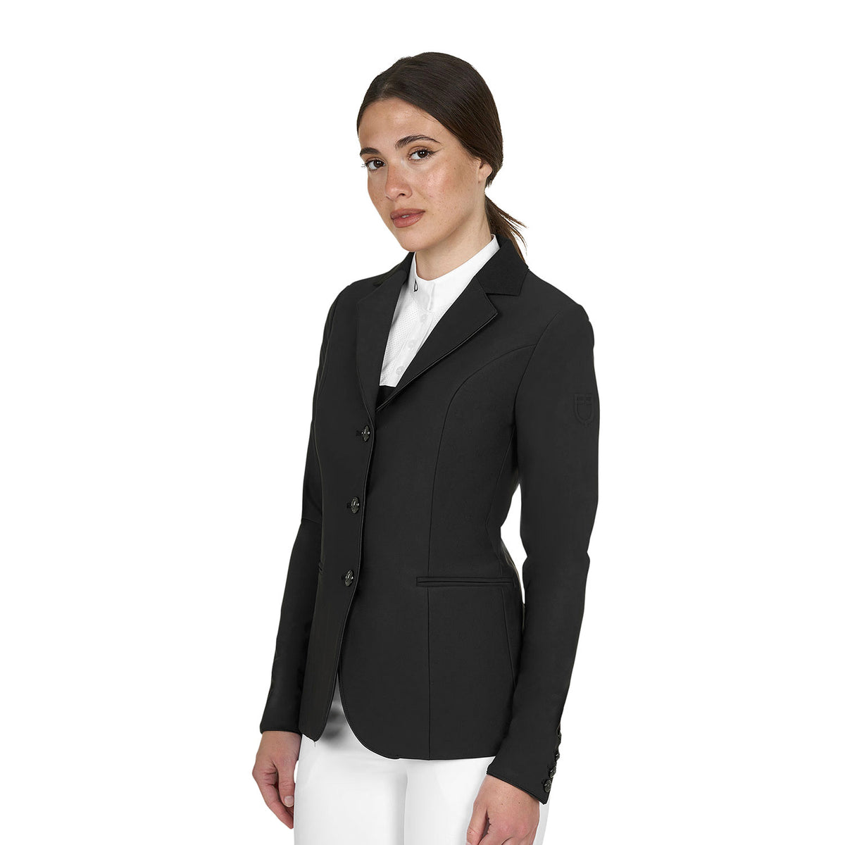 Equestro Ladies Monogram Competition Jacket With Three Buttons