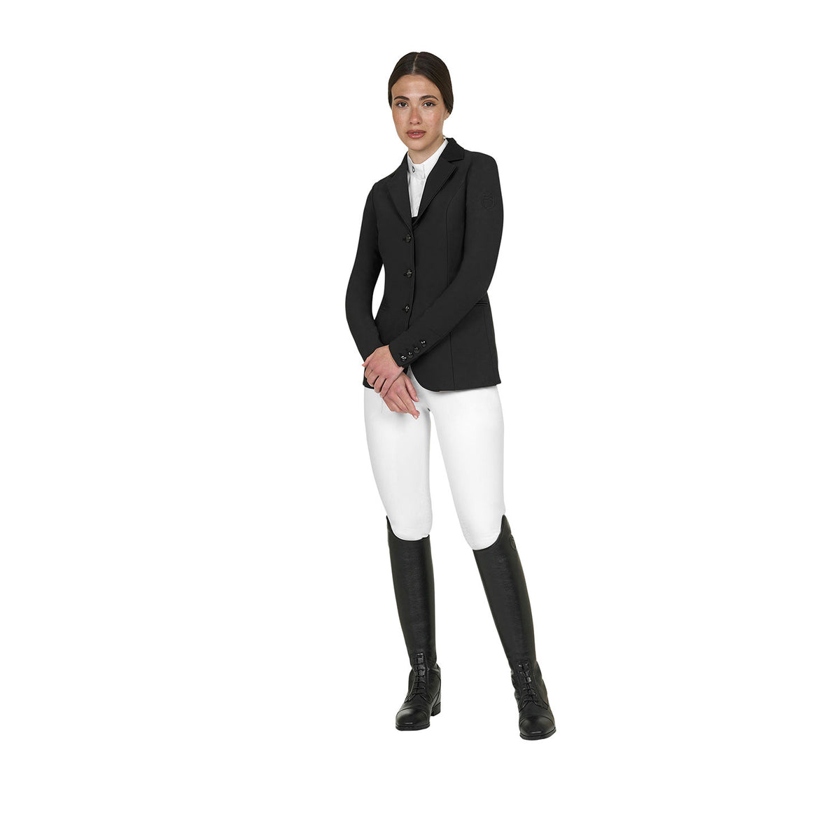 Equestro Ladies Monogram Competition Jacket With Three Buttons