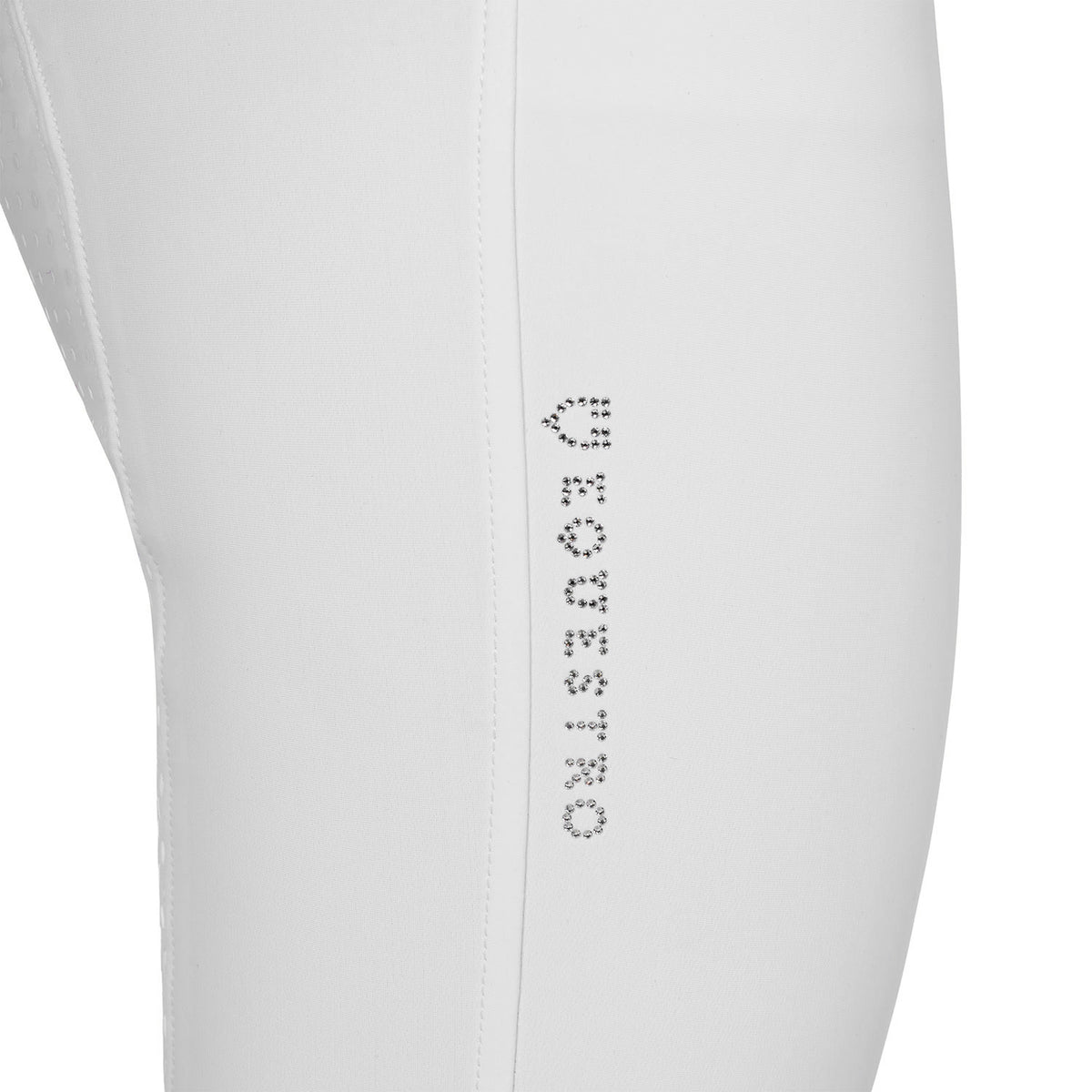 Equestro Ladies High-Waisted Full-Grip Breeches With Rhinestone Logo