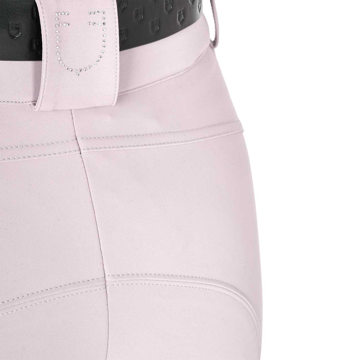 Equestro Ladies High-Waisted Breeches With Rhinestone Logo