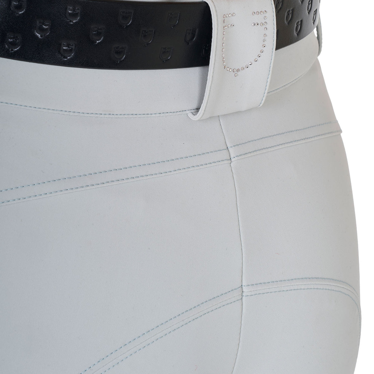 Equestro Ladies High-Waisted Breeches With Rhinestone Logo