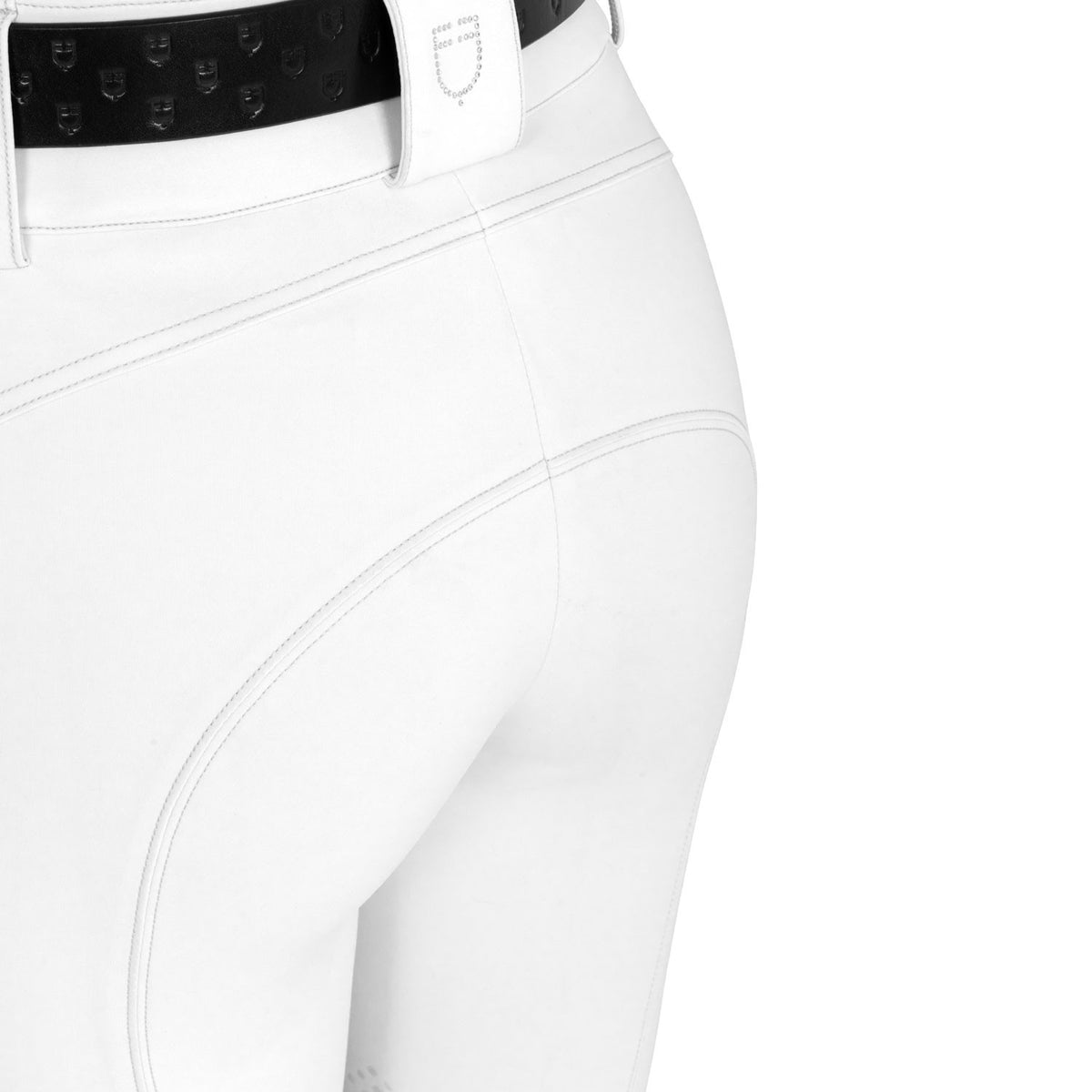 Equestro Ladies High-Waisted Breeches With Rhinestone Logo