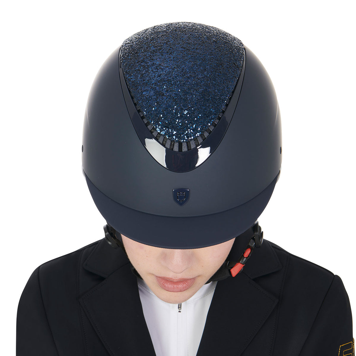 Equestro Narrow Visor Helmet With Rhinestones EN 1384-2023 Homologation
