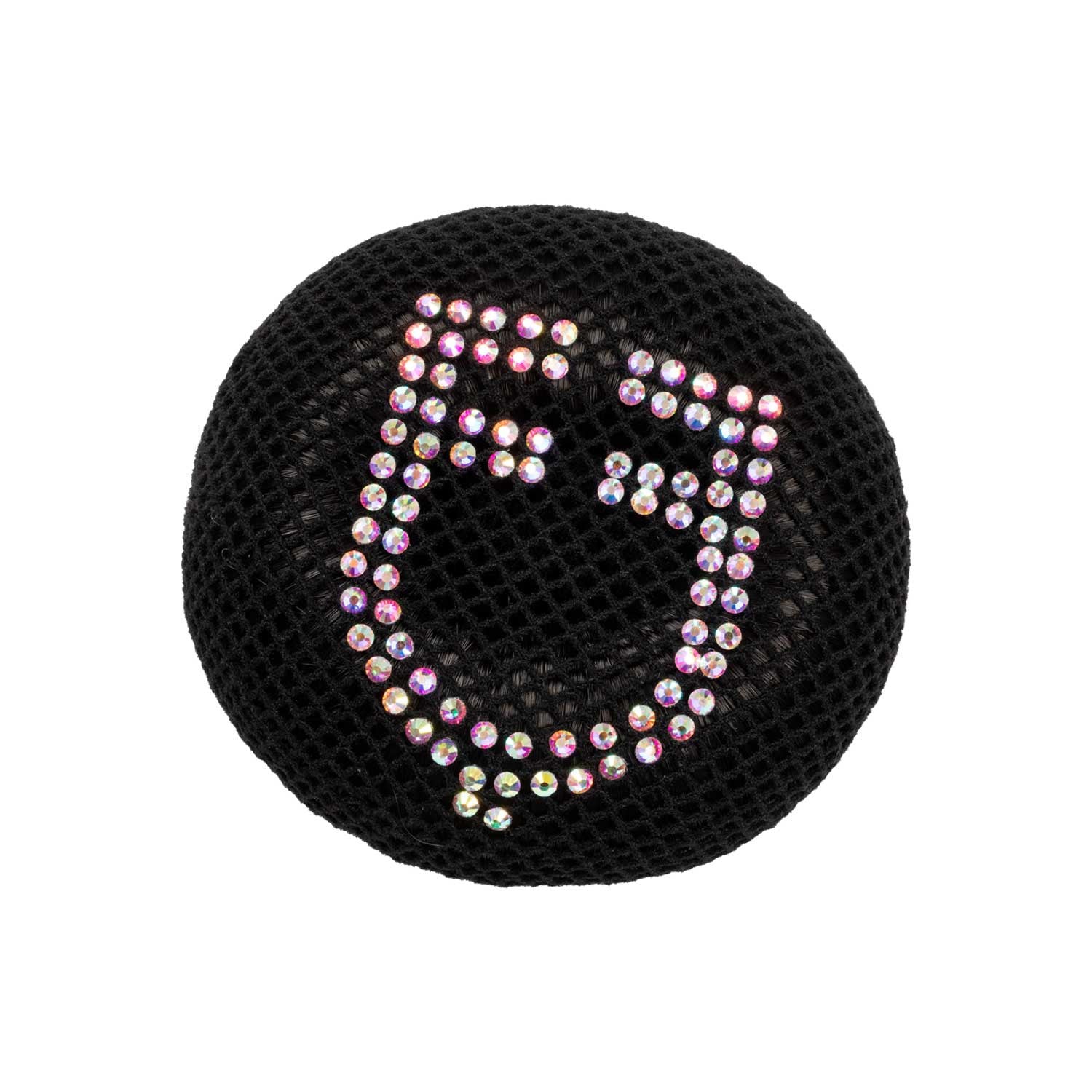 Hair net with rhinestones.