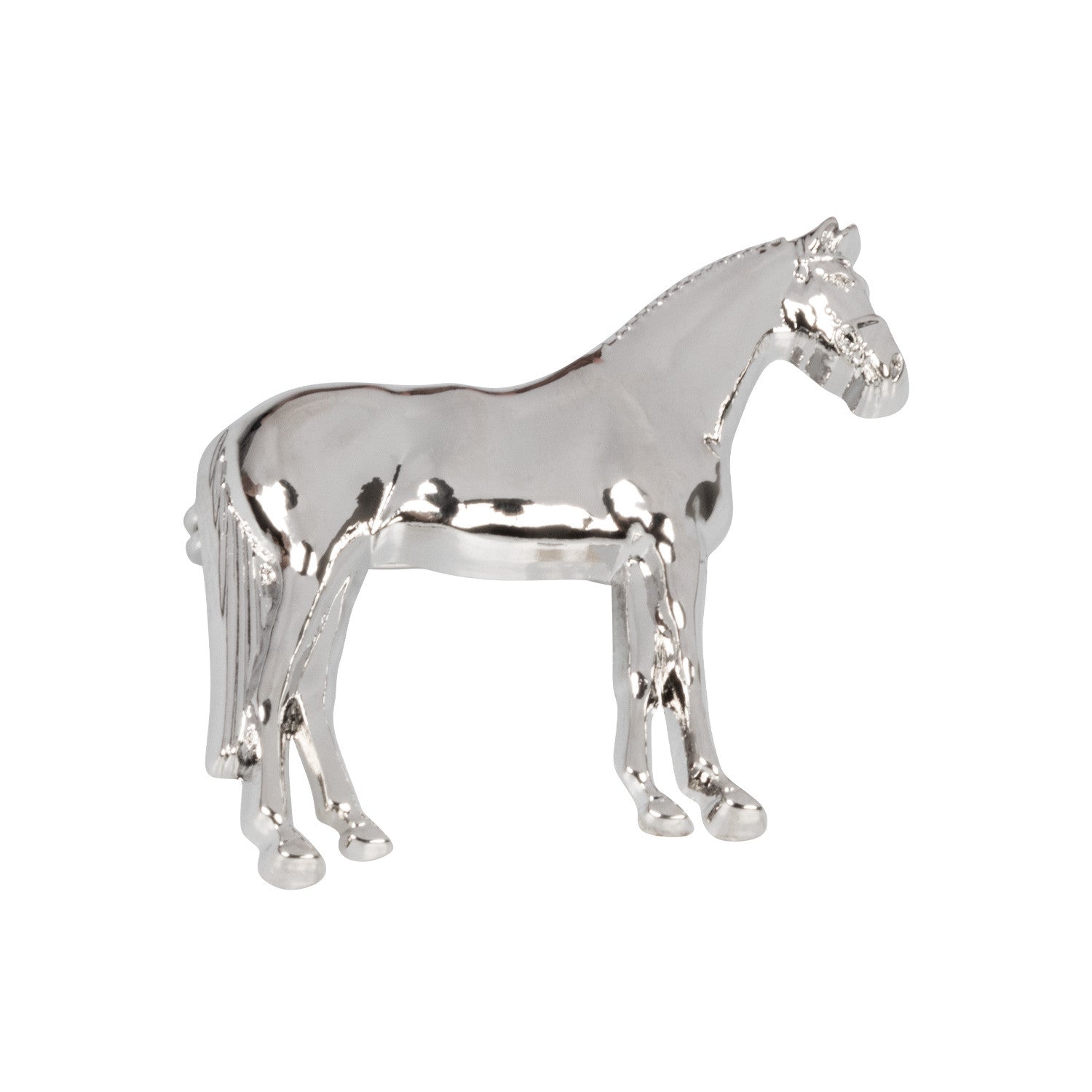 SILVER PLATED STOCK PINS STANDING HORSE MODEL.