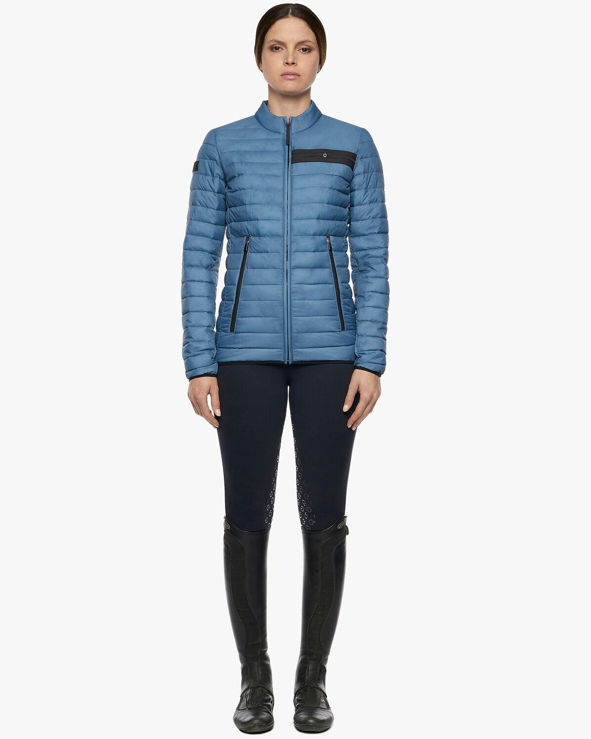 Cavalleria Toscana Team Red Stripe Quilted Jacket Light Blue
