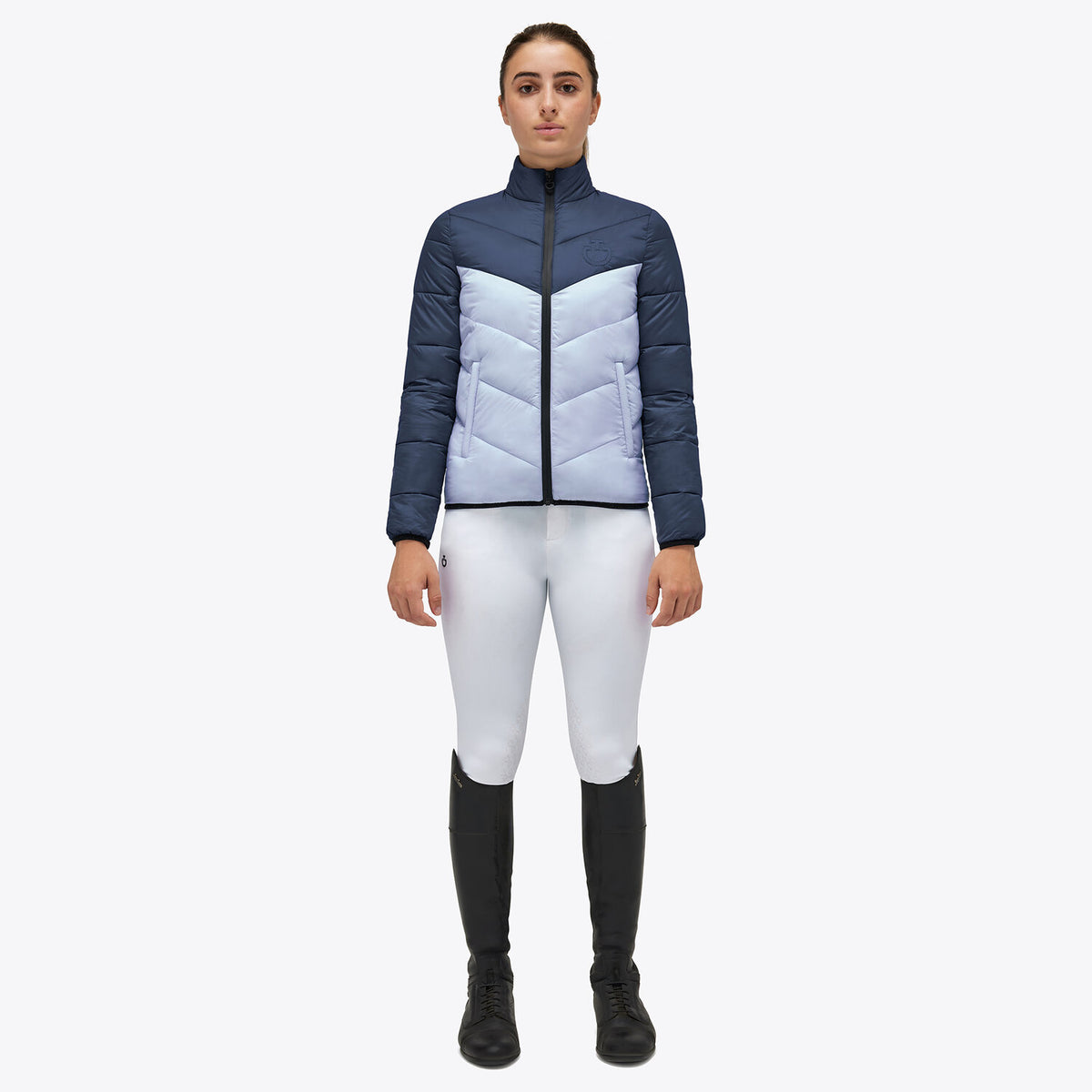 Cavalleria Toscana Nylon Synthetic Padded Unisex Quilted Jacket Atlantic Blue / Powder Blue