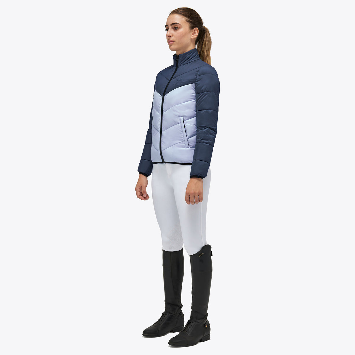 Cavalleria Toscana Nylon Synthetic Padded Unisex Quilted Jacket Atlantic Blue / Powder Blue