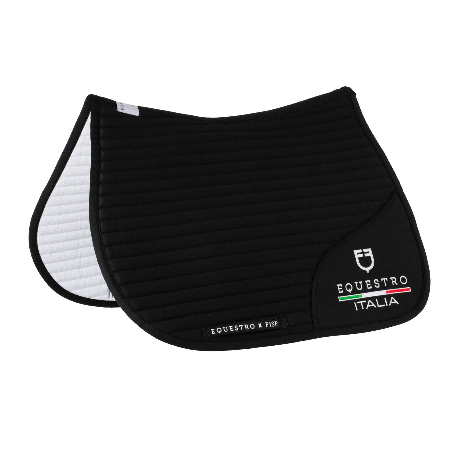 Jumping saddle pad with embroidered logo Equestro X FISE.