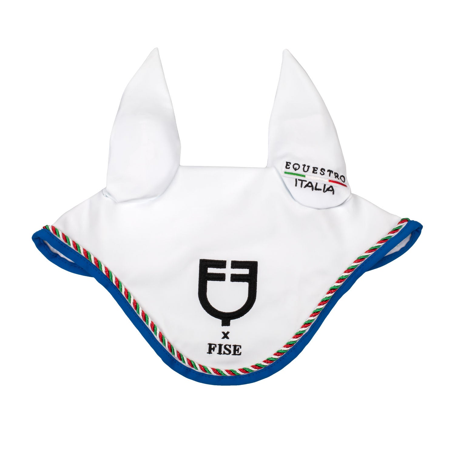 Fly veil with Italian flag piping Equestro X FISE.
