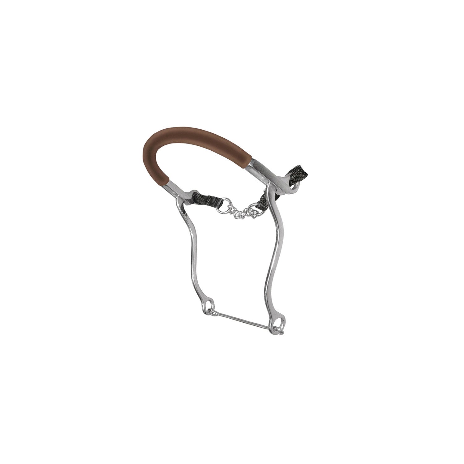 SS HACKAMORE WITH RUBBER COVERED CHAIN.