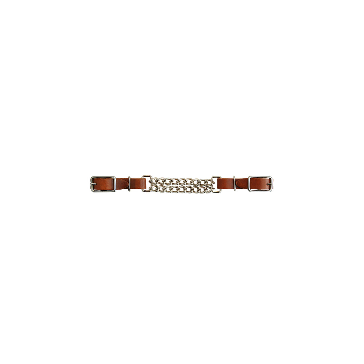 LEATHER CURB DOUBLE CHAIN