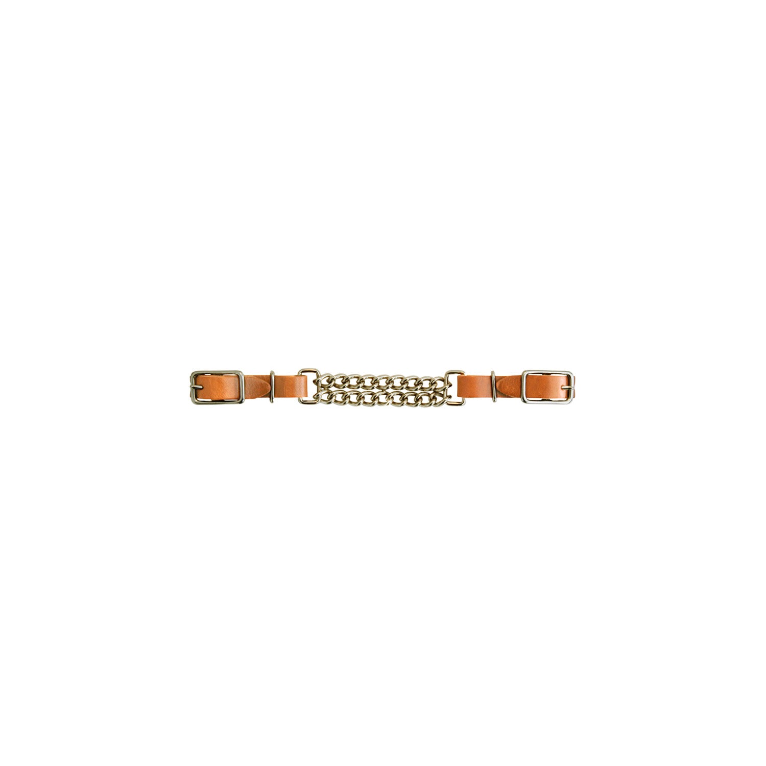 LEATHER CURB DOUBLE CHAIN.