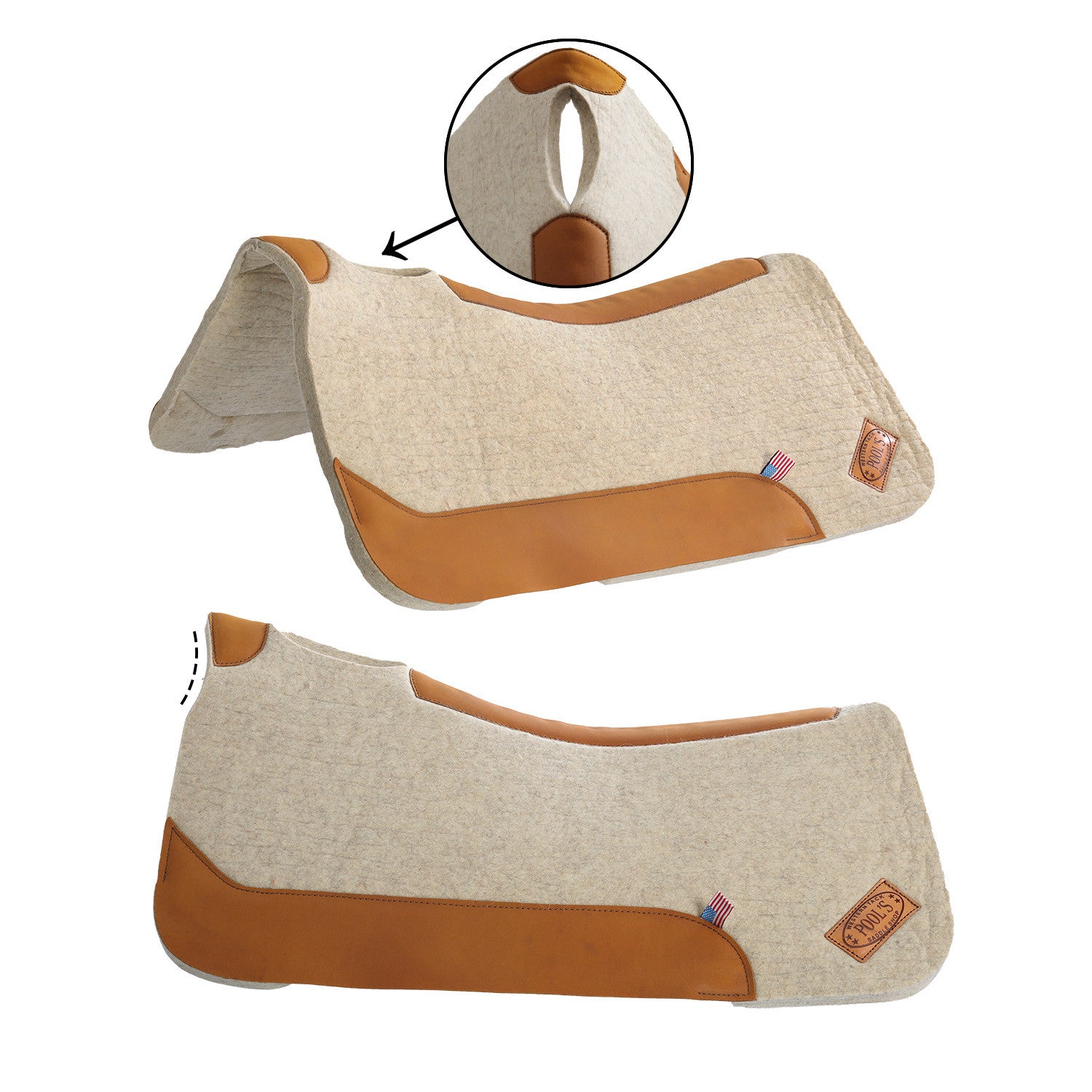 3/4" WOOL FELT CONTOUR SADDLE PAD.