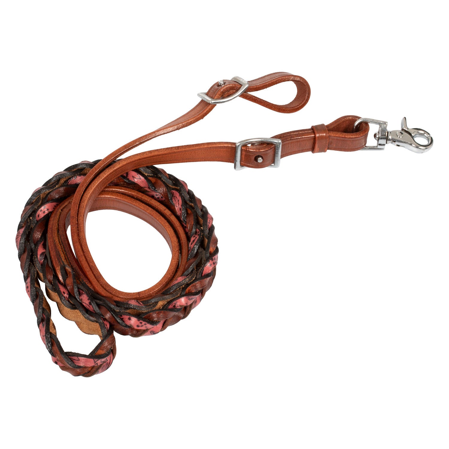 Braided leather decorations reins.