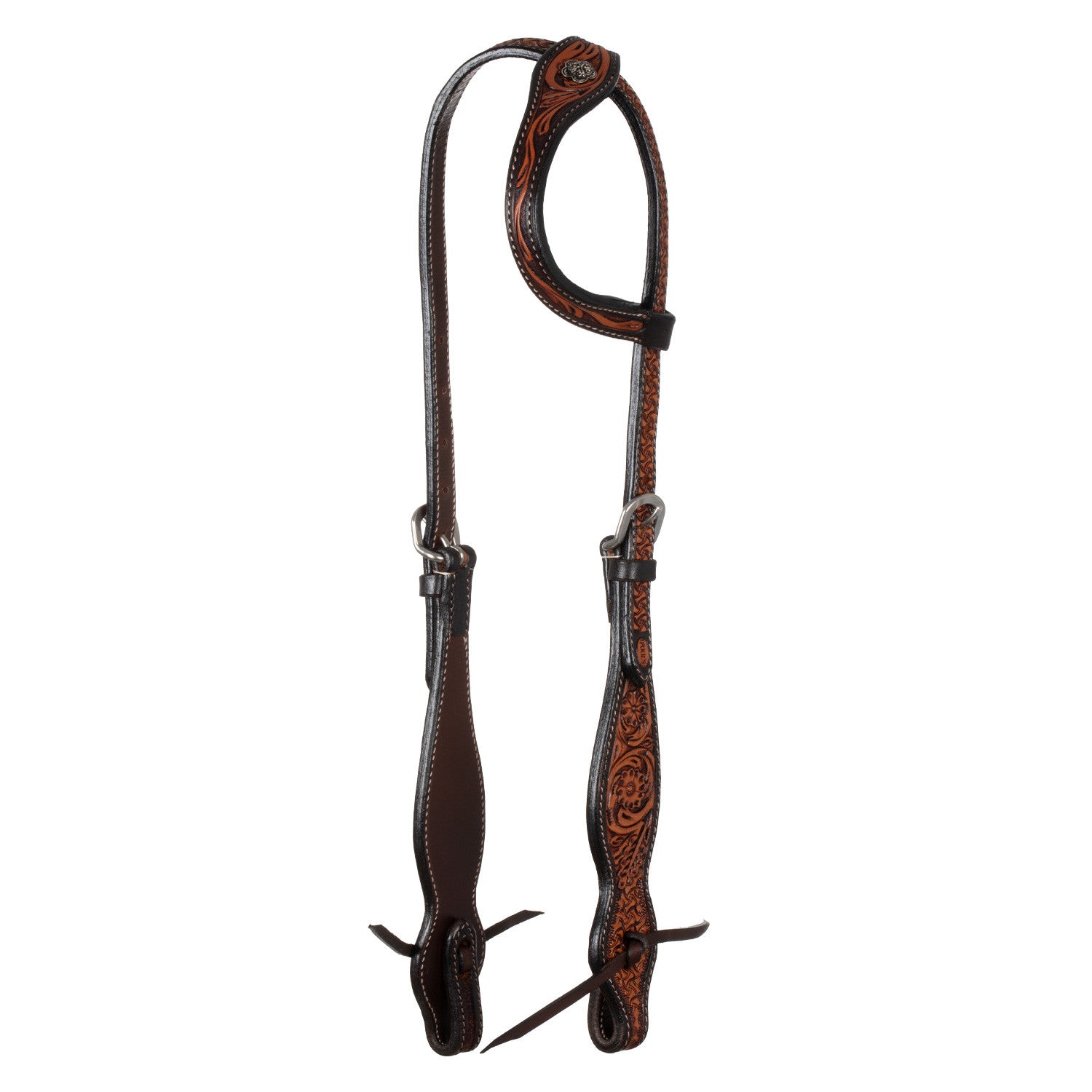 ONE EAR WESTERN BRIDLE FLORAL TOOLING.