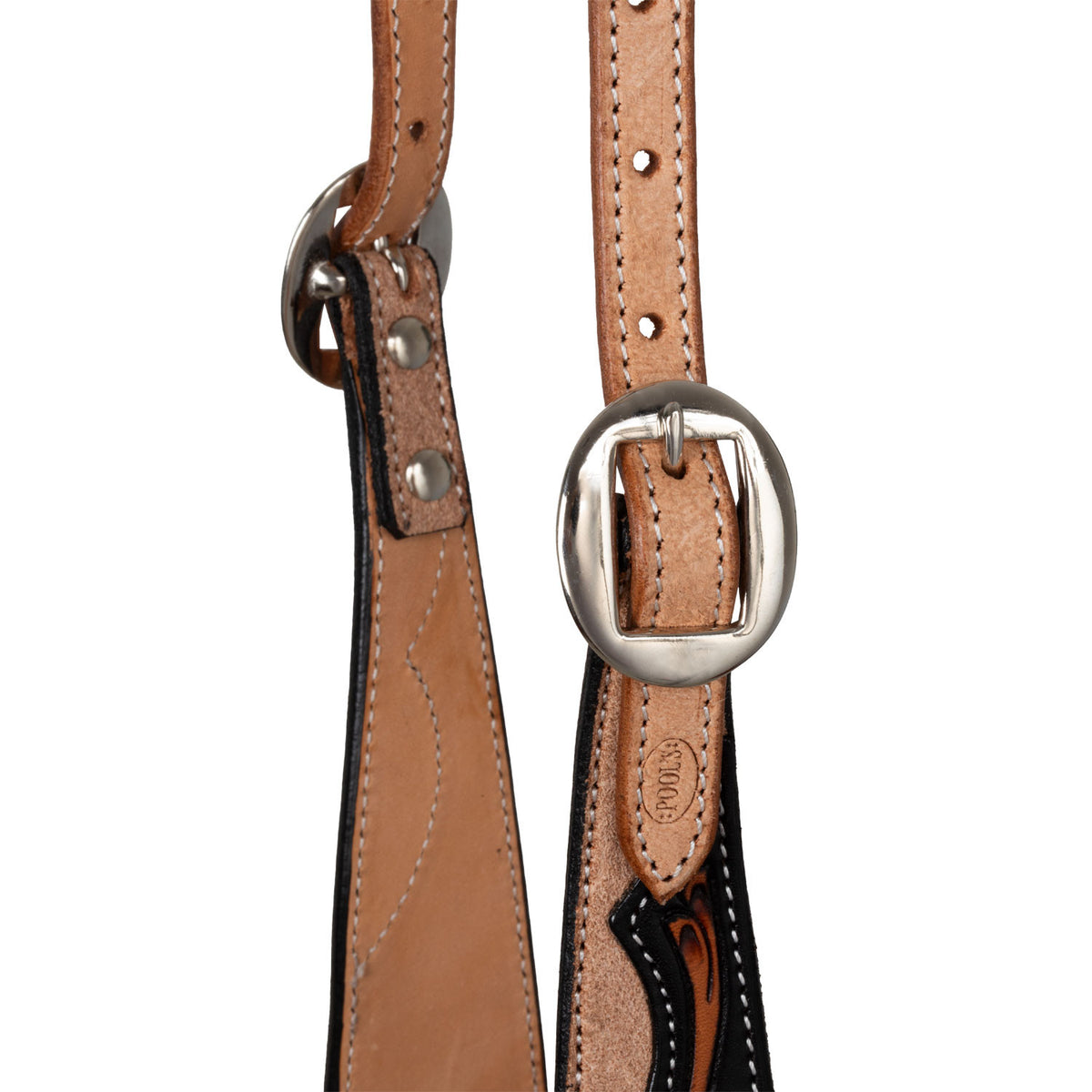 ONE EAR WESTERN BRIDLE DARK FLORAL TOOLING