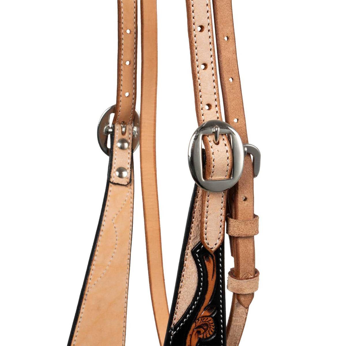 WESTERN BRIDLE DARK FLORAL TOOLING