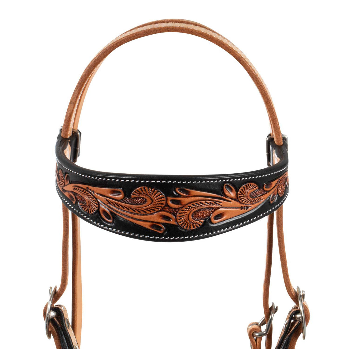 WESTERN BRIDLE DARK FLORAL TOOLING
