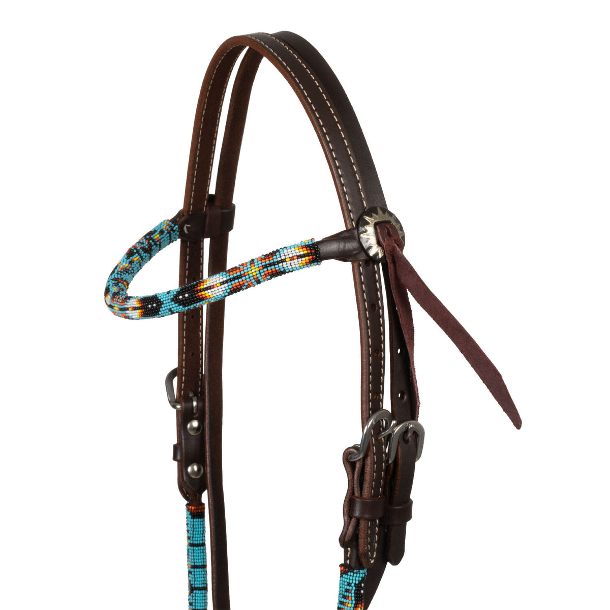 NAVAJO SKY BEADED OILED WESTERN BRIDLE