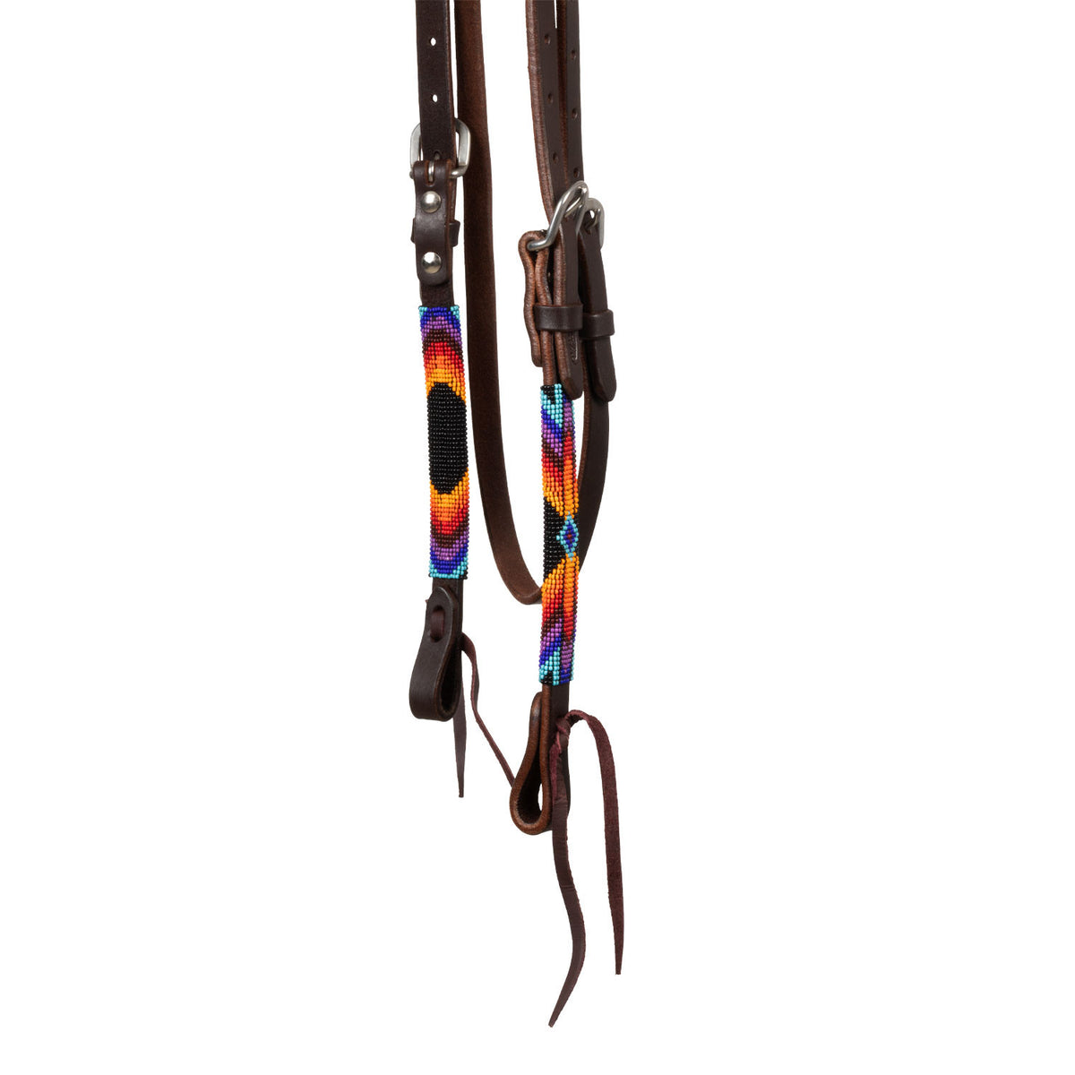 SERAPE BEADED OILED WESTERN BRIDLE
