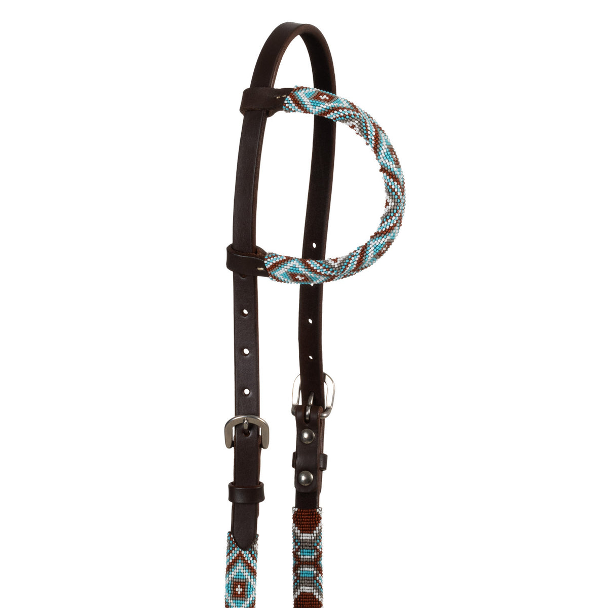 DIAMONDS BEADED OILED WESTERN ONE EAR BRIDLE