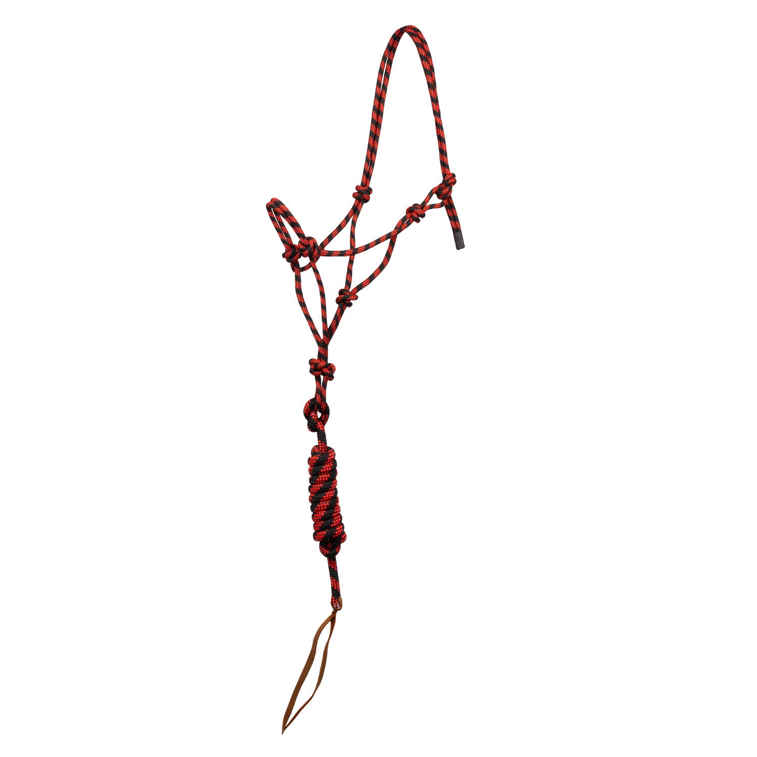 KNOTTED ROPE HALTER W/LEAD.