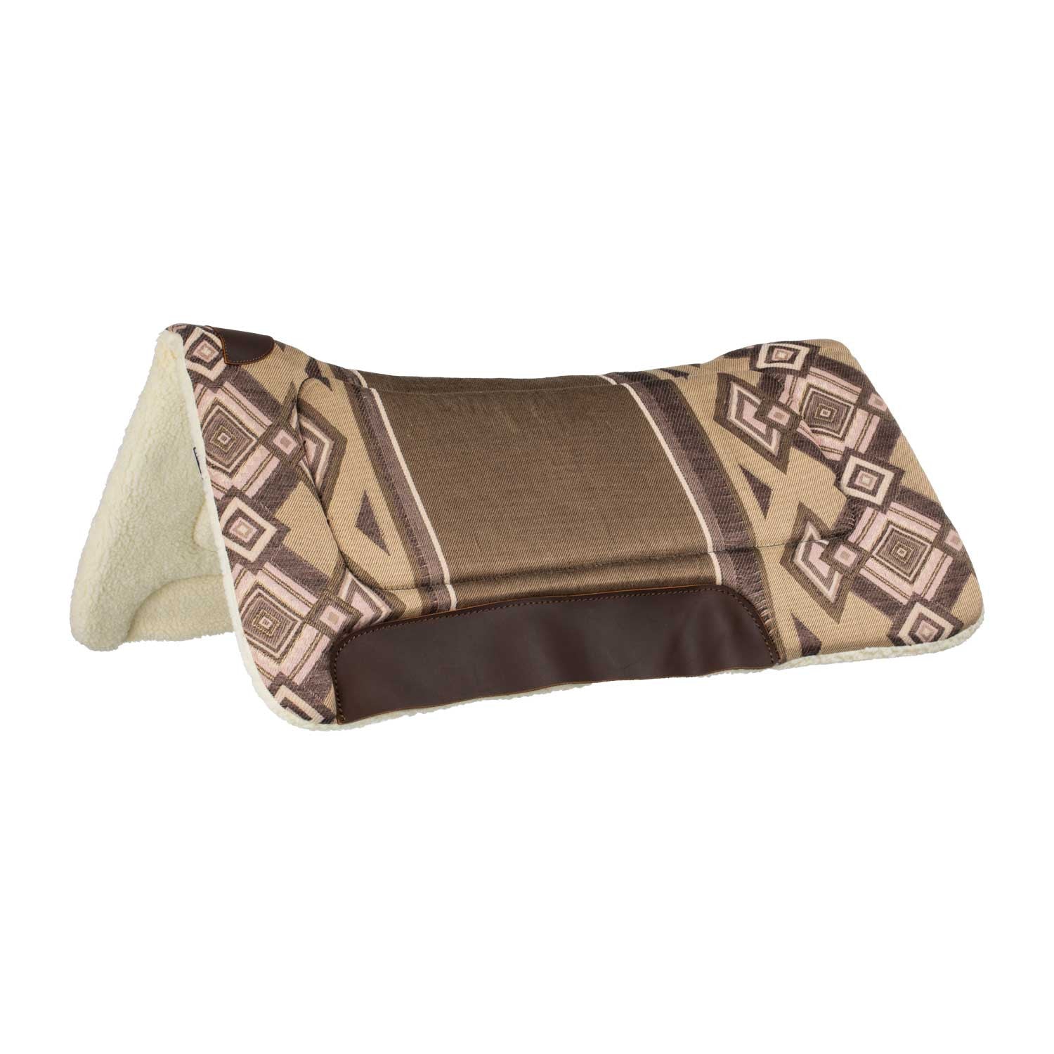 Western saddle pad with synthetic wool padding.