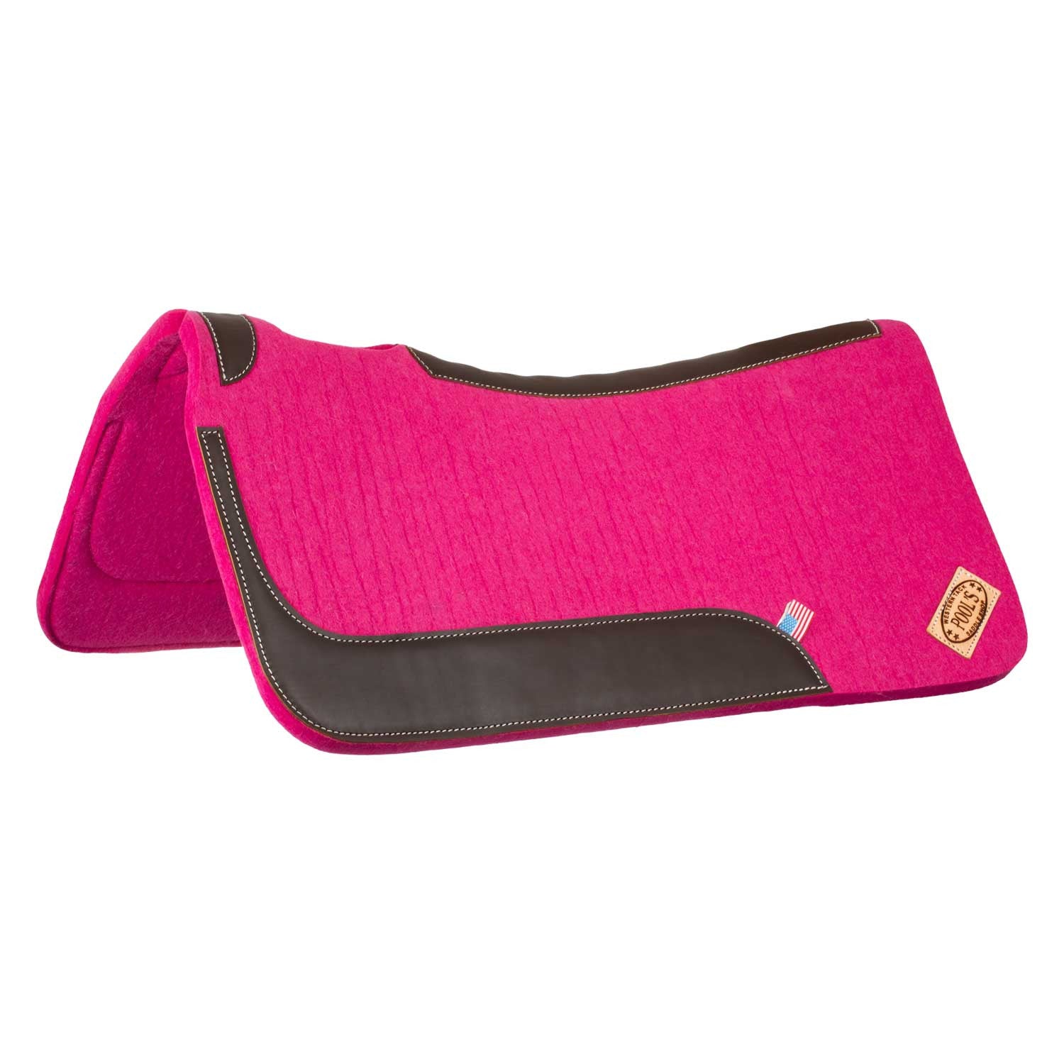 WESTERN FELT SADDLE PAD WITH LEATHER INSERTS 32&