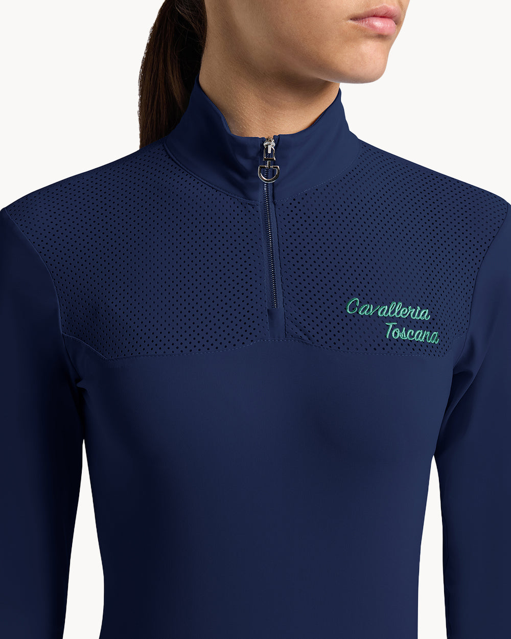 Cavalleria Toscana Micro-Perforated Girls Young Rider Training Shirt.