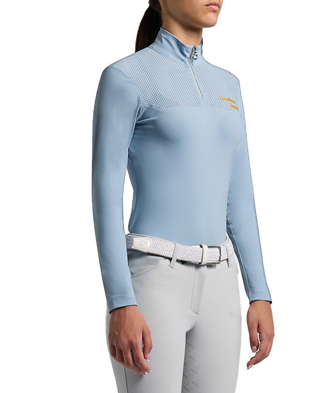 Cavalleria Toscana Micro-Perforated Girls Young Rider Training Shirt.