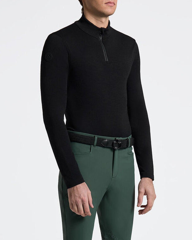 Cavalleria Toscana Tech Wool Half ZIP Training L/S Turtleneck