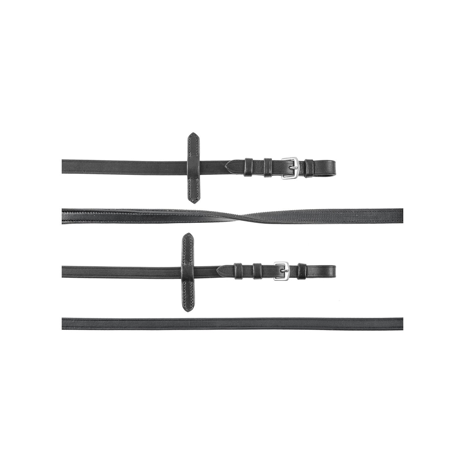 DOUBLE DRESSAGE REINS SMOOTH LEATHER.