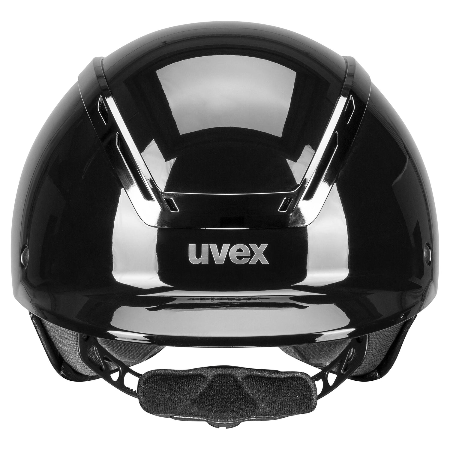 Uvex Exxeed Shiny Chrome Riding Helmet.