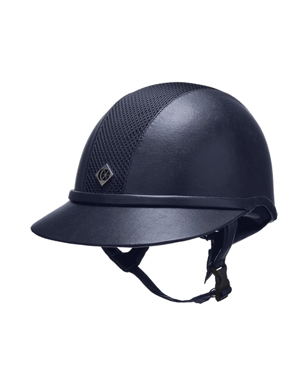 Charles Owen SP8 Plus Leather Look Fixed Peak Riding Helmet.