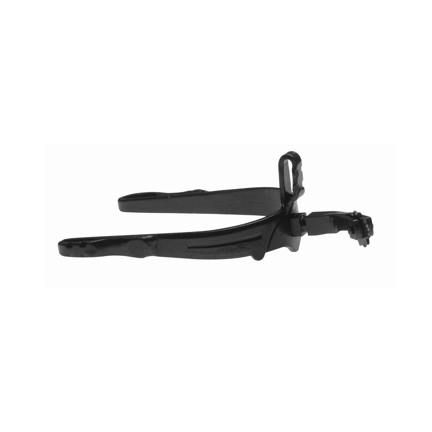 SPANISH SPURS WITH ROWEL AND CURVED NECK.