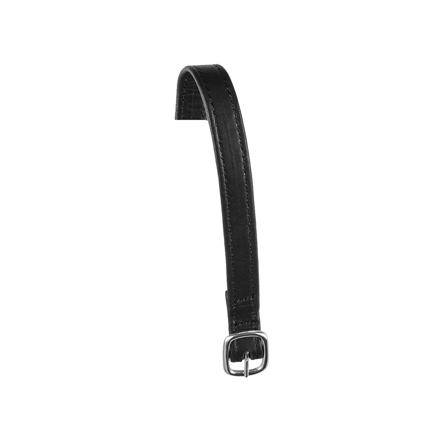 Spur straps in double leather and silver buckle.